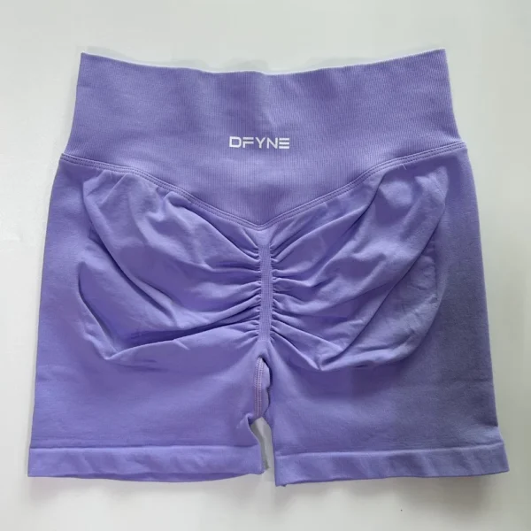 Dfyne Dynamic Fitness Shorts Seamless Women Scrunch Bum Yoga Shorts Ribbed High Waist Band Gym Short High Stretch Workout Shorts - Image 6