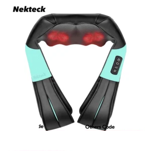 Nekteck Shiatsu Neck and Back Massager Kneading Shawl Neck Waist Whole Body Massage with Heat Tissue Kneading Shoulder Massage