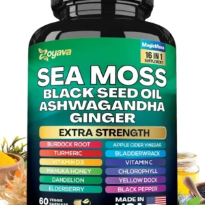 Organic Sea Moss 60 Capsules, Black Seed Oil Bladder Wrack Turmeric Organic Sea Moss 60 Capsules, Black Seed Oil Bladder Wrack Turmeric