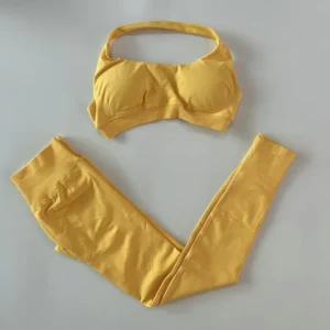 2 Pieces Seamless Impact Yoga Set Halter Sports Bra Tops Women High Waist Scrunch Butt Fitness 2 Pieces Seamless Impact Yoga Set Halter Sports Bra Tops Women High Waist Scrunch Butt Fitness