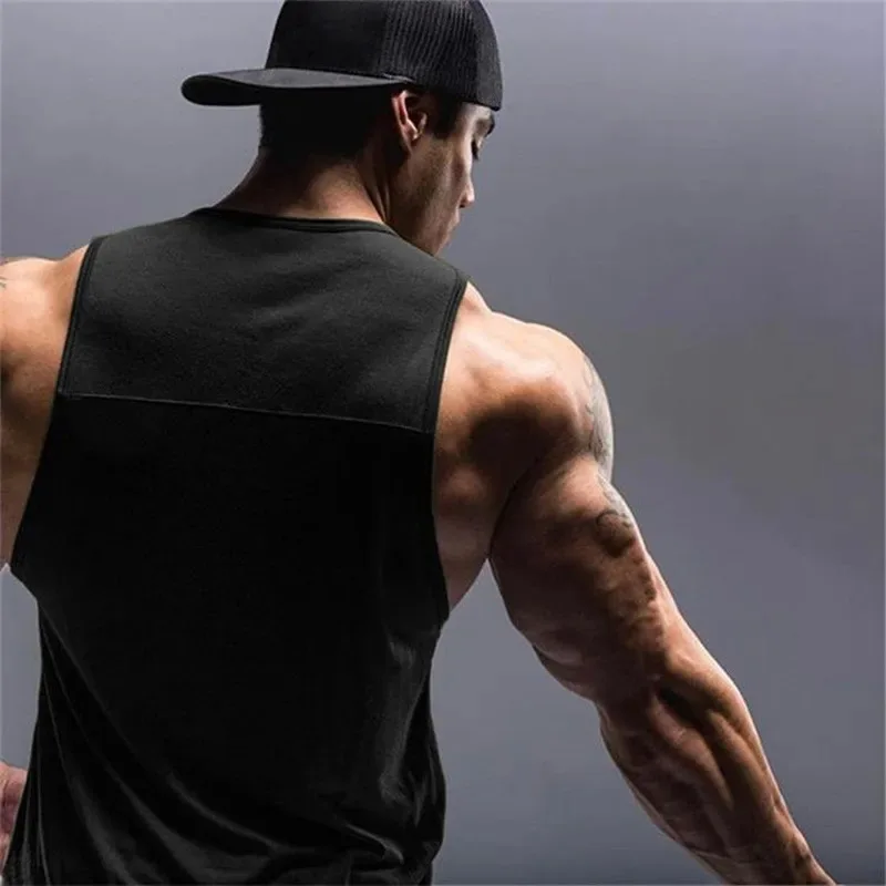 Kf s9fb8a034d22341d4a9a1fdaa2dbbaed4y european and american men s gym lifting fitness tank top clothing bodybuilding muscle sleeveless sportswear cotton
