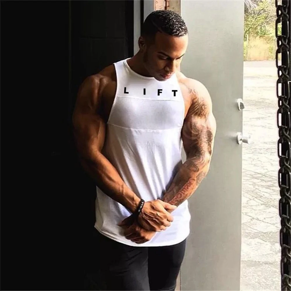 Kf sdaec82dcb24543e1a97f75183ab55245c european and american men s gym lifting fitness tank top clothing bodybuilding muscle sleeveless sportswear cotton